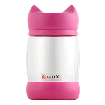 五金优选 猫咪杯便携创意可爱水杯玻璃杯女士办公室花茶杯